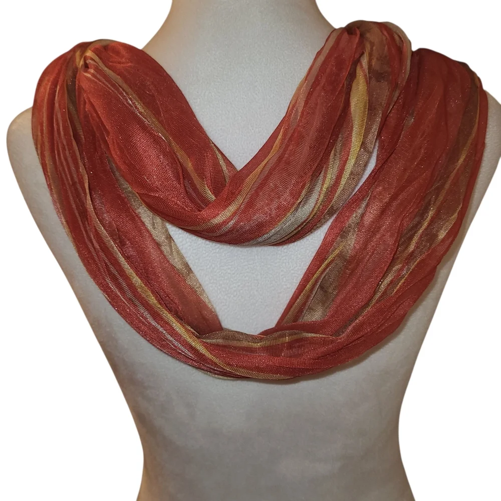 Scarf Necklace Coral/Orange